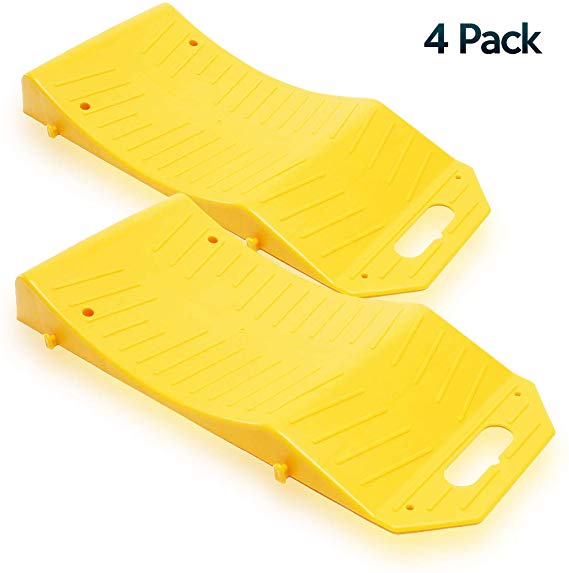 Zone Tech Tire Saver Ramps - Premium Quality Highly Visible Travel Ramps for Flat Spot and Flat Tire Prevention