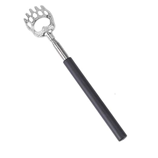 Self-Massager Therapeutic Back Scratcher - Telescoping Back Scratcher - Extendable Telescope Back Scratchers - Bear Claw Metal Telescopic Backscratcher Eliminating Back Itching (Black)