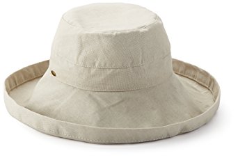 Scala Women's Cotton Big Brim Hat with Inner Drawstring and UPF 50  Rating