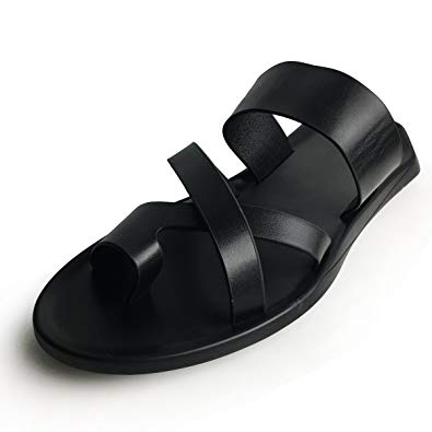 URBANFIND Men's Beach Wedding Flip Flops Vintage PU Leather Thong Slides Sandals Casual Summer Mules Clogs Shoes