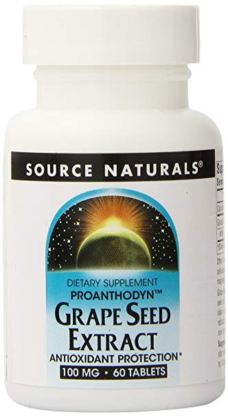 SOURCE NATURALS Grape Seed Extract Proanthodyn 100 Mg Tablet, 60 Count