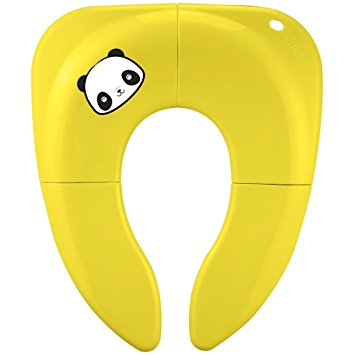 Jerrybox Foldable Travel Potty Seat for Babies, Toddlers Potty Seat, Toilet Training with Carrying Bag Yellow [Updated Version]