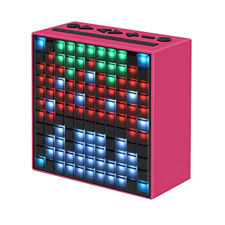 Divoom Timebox Smart Portable Bluetooth LED Speaker with APP-Controlled Pixel Art Animation, Notification and Build- In Clock/ Alarm - Hot pink