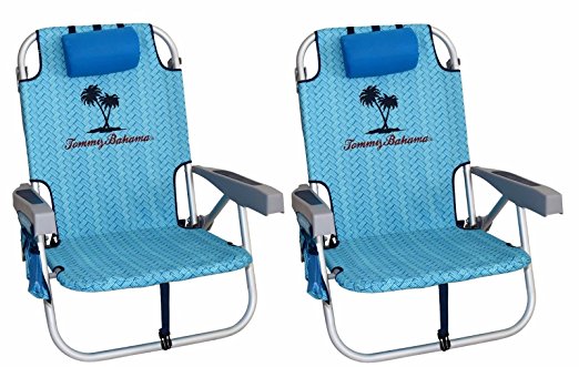 2 Tommy Bahama 2016 Backpack Cooler Chair with Storage Pouch and Towel Bar