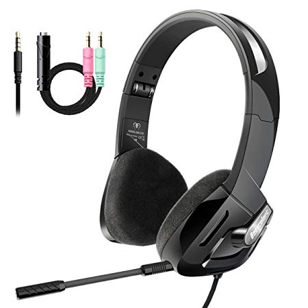 Beexcellent Gaming Headset for PS4, Wired Foldable On-Ear Kids Gaming Headphones with Mic Adjustable Headband for Adults Kids Man Women, 3.5mm Jack Compatible PS4 Xbox One PC iPad Smartphone