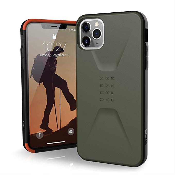 UAG Designed for iPhone 11 Pro Max [6.5-inch screen] Civilian Feather-Light Rugged [Olive Drab] Military Drop Tested iPhone Case
