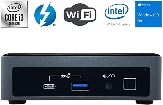 Intel NUC NUC10i3FNK Ultra Small Mini PC/HTPC - 10th Gen Intel Dual-Core i3-10110U up to 4.10 GHz CPU, 8GB DDR4 RAM, 1TB NVMe SSD, Wi-Fi   Bluetooth, Intel UHD Graphics, Windows 10 Professional