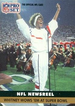 Whitney Houston trading card (National Anthem Super Bowl NFL) 1991 Pro Set #350