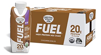 Organic Valley, Organic Fuel High Protein Milk Shake, 20g Protein, Coffee, 11 Fl Oz (Pack of 12)