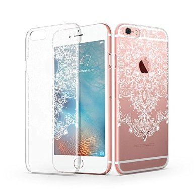 iPhone 6s Case, iPhone 6 Clear Case, MOSNOVO White Totem Henna Mandala Lace Series Floral Customized Design Transparent Clear Hard Case for iPhone 6 4.7 Inch