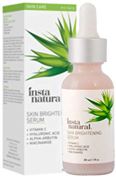 InstaNatural - Skin Brightening Serum with Vitamin C - Advanced Antioxidant Serum for Firming Wrinkles, Fine Lines - Lightening Dark Spots, Hyperpigmentation - With Hyaluronic and Niacinamide - 1oz