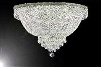 French Empire Crystal Semi Flush Basket Chandelier Chandeliers Lighting H18" X W24"