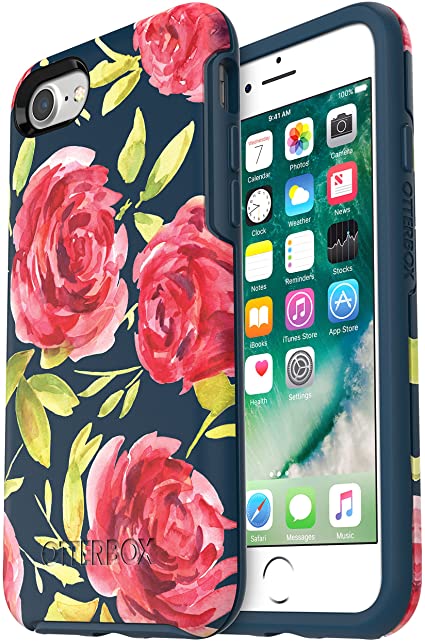 OtterBox SYMMETRY SERIES Case for iPhone 8 & iPhone 7 (NOT Plus) - BOUQUET (BLAZER BLUE/BLAZER BLUE/BOUQUET GRAPHIC)