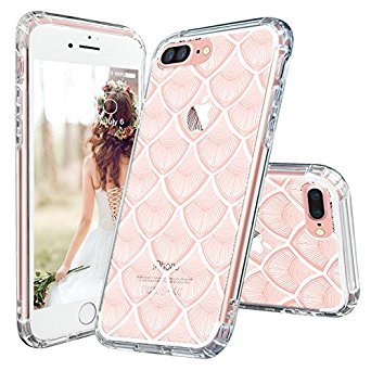 iPhone 7 Plus Case, 7 Plus Case, MOSNOVO White Tassel Henna Lace Clear Design Printed Transparent Plastic Hard with Soft TPU Bumper Protective Back Phone Case Cover for Apple iPhone 7 Plus (5.5 Inch)