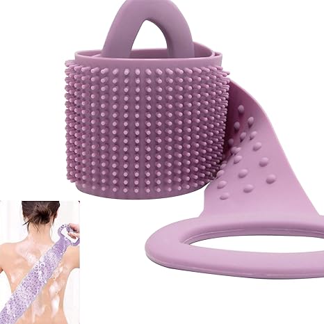 Body Scrubber Back Scrubber for Shower Long Silicone Shower Body brush Bath Brushes Belt Exfoliator Scrubber Strap for Men and Women