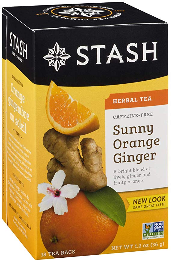 Stash Tea Sunny Orange Ginger, 18 Count