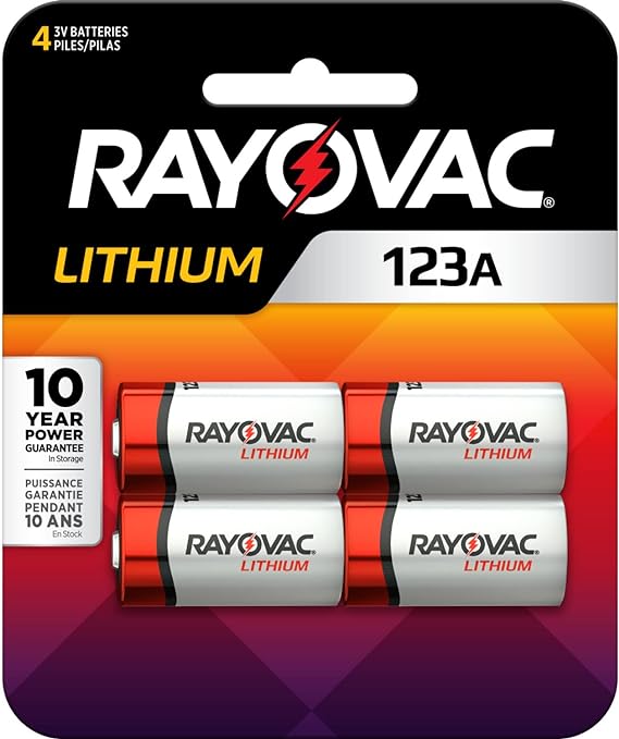 Rayovac 123A Batteries (4 Pack), 123A Lithium Batteries, Great for Cameras