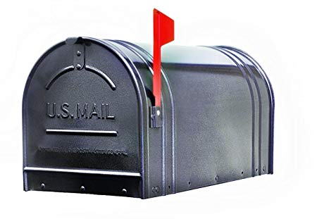 Fulton 2-1 Extra Large Post Mount Steel Mailbox, Gunmetal Silver - 11"W x 12"H x 23-1/2"L