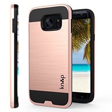 Galaxy S7 Edge Case Pink, Beautifully Protected By Knooop - Stylish Advanced Protection Cell Phone Covers - Improved Shock Absorption - Ultra Slim, Free Gift Included