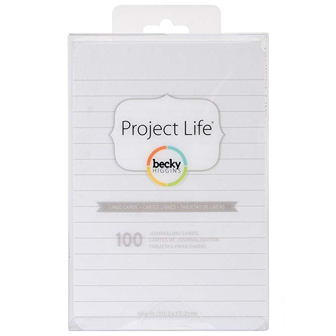 Project Life 4"X6" White Lined Journal Index Cards 100/Pkg-