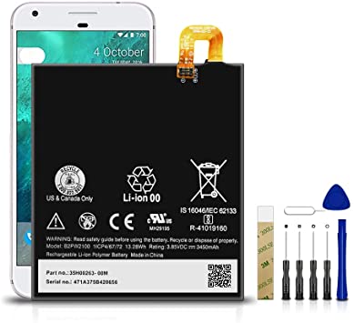 for Google Pixel XL Replacement Battery B2PW2100 Free Adhesive Tool