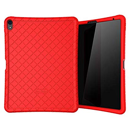 Bear Motion Silicon Case for iPad Pro 12.9 2018 Shockproof Silicone Protective Cover (Does NOT Support Apple Pencil 2 Charging) (iPad Pro 12.9 2018, Red)