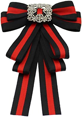 ladies girl bowknot bow tie suit shirt tie pins necktie pin brooch pre-tied ribbon brooches for Christmas (black/SR138)