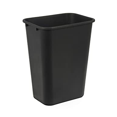AmazonCommercial 10 Gallon Commercial Office Wastebasket, Black, 1-Pack