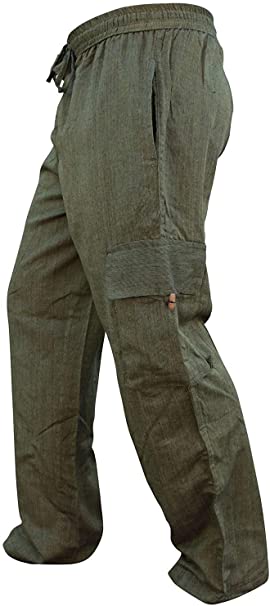 Shopoholic Fashion Mens Light Weight Plain Hippy Combat Trouser