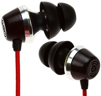 Symphonized ALN Premium Genuine Wood In-ear Noise-isolating HeadphonesEarbudsEarphones with Mic Red