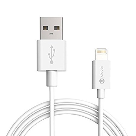 [Apple MFi Certified] iClever® Lightning to USB Cable 6ft / 1.8m 8 pin USB SYNC Cable Charger Cord for iPhone 6Plus,6, 5s ,5c ,5, iPad Air2,Air,mini2, mini, iPad 4th gen, iPod touch 5th gen, and iPod nano 7th gen (White)