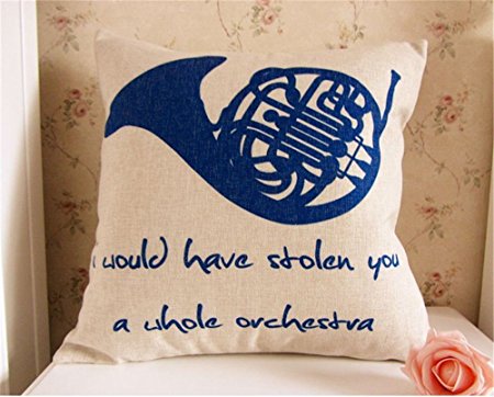 Bingirl How I Met Your Mother Blue French Horn Throw Pillow Case Cushion Cover 18"x18"