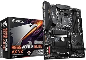 AORUS Elite Gigabyte B550 Planche AX V2 AMD Ryzen 5000/B550/ATX/True 12 2 Phases Digital VRM/PCIe4.0/DDR4/USB3.2 Gen 1/Realtek ALC1200/Intel WiFi 6/2xM.2 Thermal Guard/2.5GbE LAN/HDMI/DP