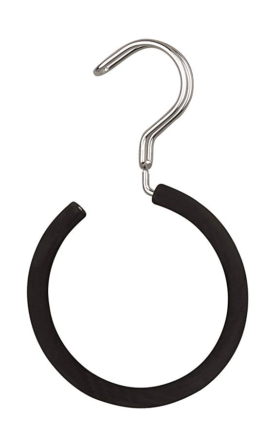 Closet Spice Chrome Belt Hanger - Black - Set of 3
