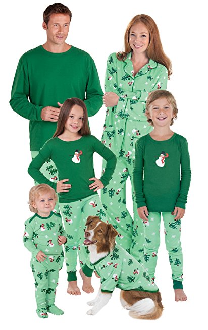 PajamaGram Let It Snow, Man! Matching Family Pajama Set, Green