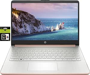 HP 14" Laptop Ultral Light for Students and Business, Quad-Core Intel Celeron Processor, 16GB RAM, 384GB Storage (128GB eMMC   256GB Ghost Manta SD Card), HDMI, WiFi, USB-A&C, Win 11