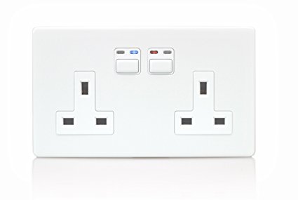 LightwaveRF Connected Power, Double Socket - Wireless iOS, iPhone and Android Smart Home Automation Control- White