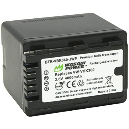 Wasabi Power Battery for Panasonic VW-VBK360 (4000mAh)