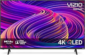 VIZIO 55-inch Quantum 4K QLED Smart TV with Dolby Vision, WiFi 6, Bluetooth Headphone Capable, Apple AirPlay, Chromecast Built-in (New)- M55Q6-L4 (Renewed)