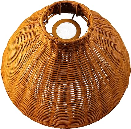 Rattan woven Pendant Lights Shade Rattan Hanging Lamp Shades for Pendant, Floor, Table, and Wall Lamps - Boho Wicker Light Shades - Replacement Pendant Light Covers