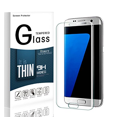 Etmury Galaxy S7 Edge Screen Protector,9H Tempered Glass Screen Protector,Anti-Scratch Tempered Glass Screen Protector Display Film for Samsung Galaxy S7 Edge