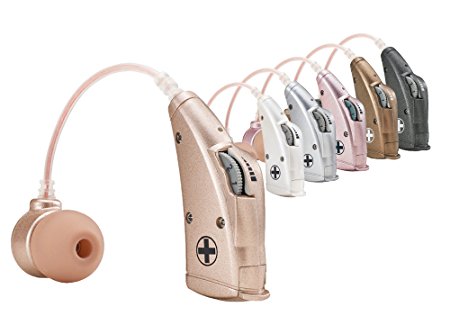 DTMCare New Digital Hearing Amplifier UP6B73 with 6 color options. Behind-The-Ear style sound enhancer amplifier. One P13 cell battery last up to 95 hours. Come with 4 sizes of ear buds.