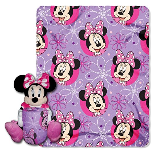 Minnie Mouse, Minnie Bowtique Printed Fleece Throw Blanket with Hugger, 40" x 50"