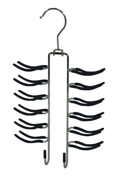 Hangerworld Metal Non Slip Tie and Belt Storage Hanger Holds up to 24 Ties and 4 Belts