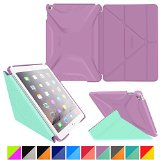roocase iPad Air 2 Case - Origami 3D iPad Air 2 2014 Slim Shell Case Smart Cover with Sleep  Wake Features Landscape Portrait Typing Stand for Apple iPad Air 2 2014 6th Generation Latest Model Radiant Orchid  Mint Candy