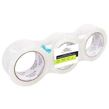 Clear Packing Tape 2" inch Wide Commercial Grade w/60 Yards per Roll & 2.7 Mil Thickness Heavy Duty Box Packaging Tape Refill by White Kaiman - Fits Standard Dispenser-(3 Rolls)