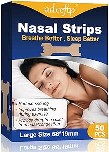 50 PCS Nose Strips, Anti Snoring Nasal Strips, Helps Reduce Nasal Strips for Snoring,Improve Sleep Quality (66mm*19mm)