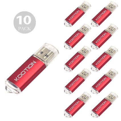 KOOTION 10pcs USB 2.0 Flash Drive 10 Pack USB Flash Drives Pen Drive Memory Stick Thumb Drive Flash Drives 2GB Red
