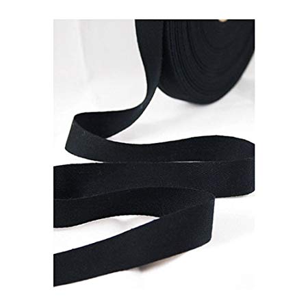 Twill Tape 1/2" to 1" Size 100% Cotton Black and Natural Color 100 & 50 Yard Roll (3/4" - 50 Yard, Black)