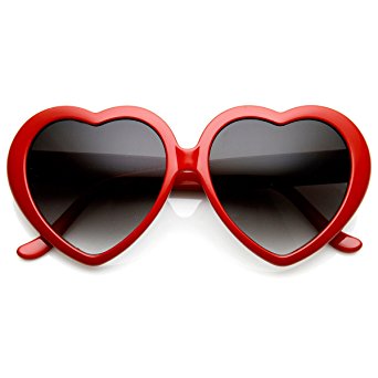 zeroUV - Womens Oversized Polk-Dot Heart Shaped Sunglasses